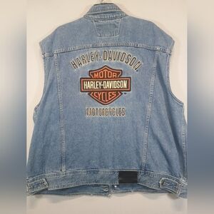 Harley-Davidson Denim Vest Men’s XL Genuine MotorClothes Biker Motorcycle